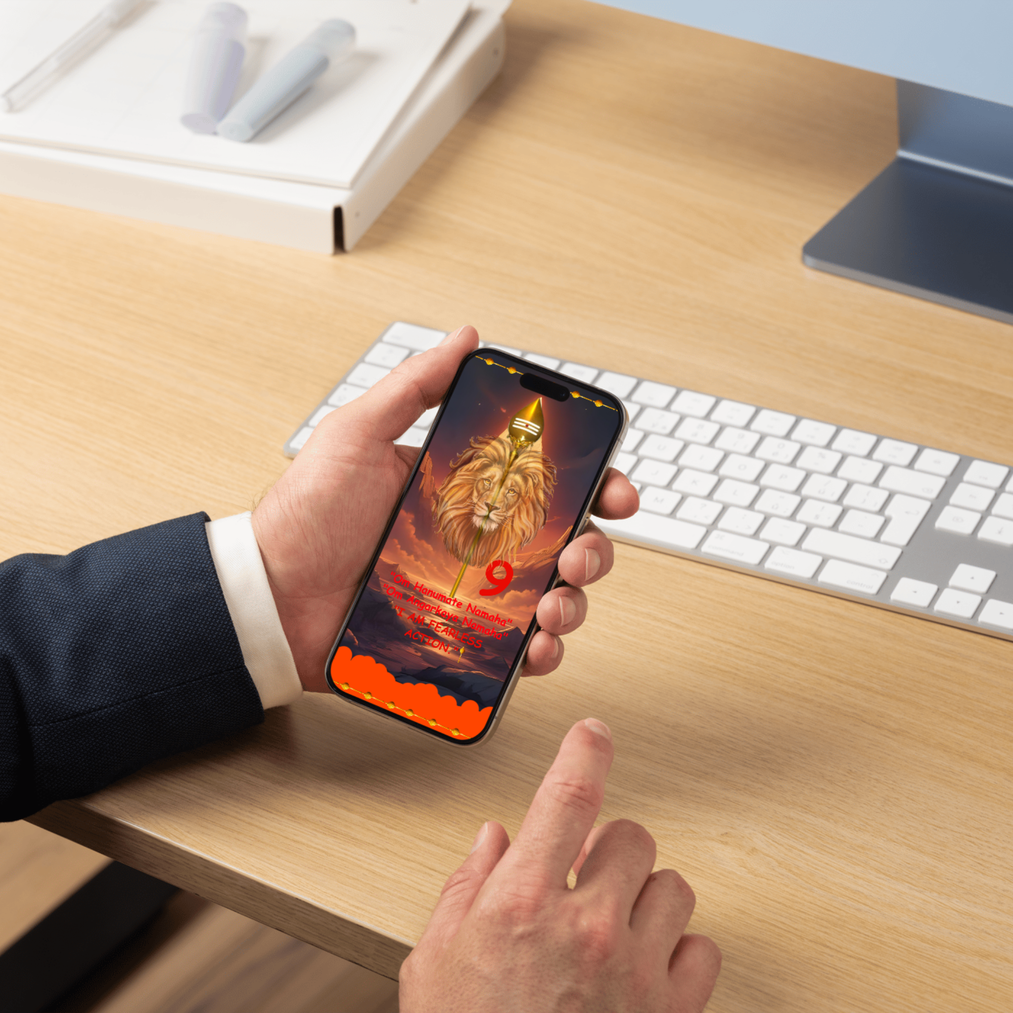 Divine Mars Fire: Mulank 9 Fearless Action & Universal Success Wallpaper