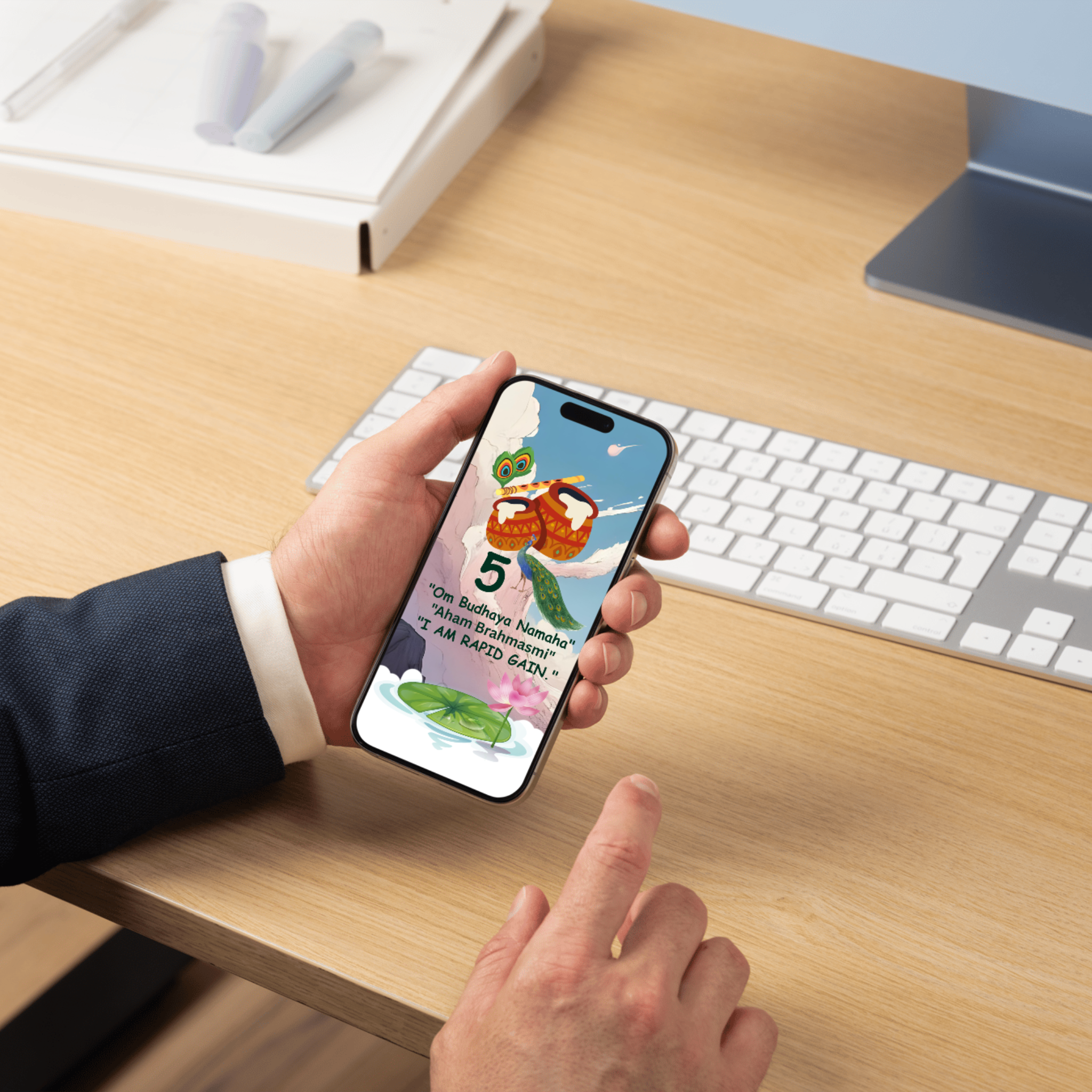 Divine Mercury Flow: Mulank 5 Rapid Growth & Business Acumen Wallpaper