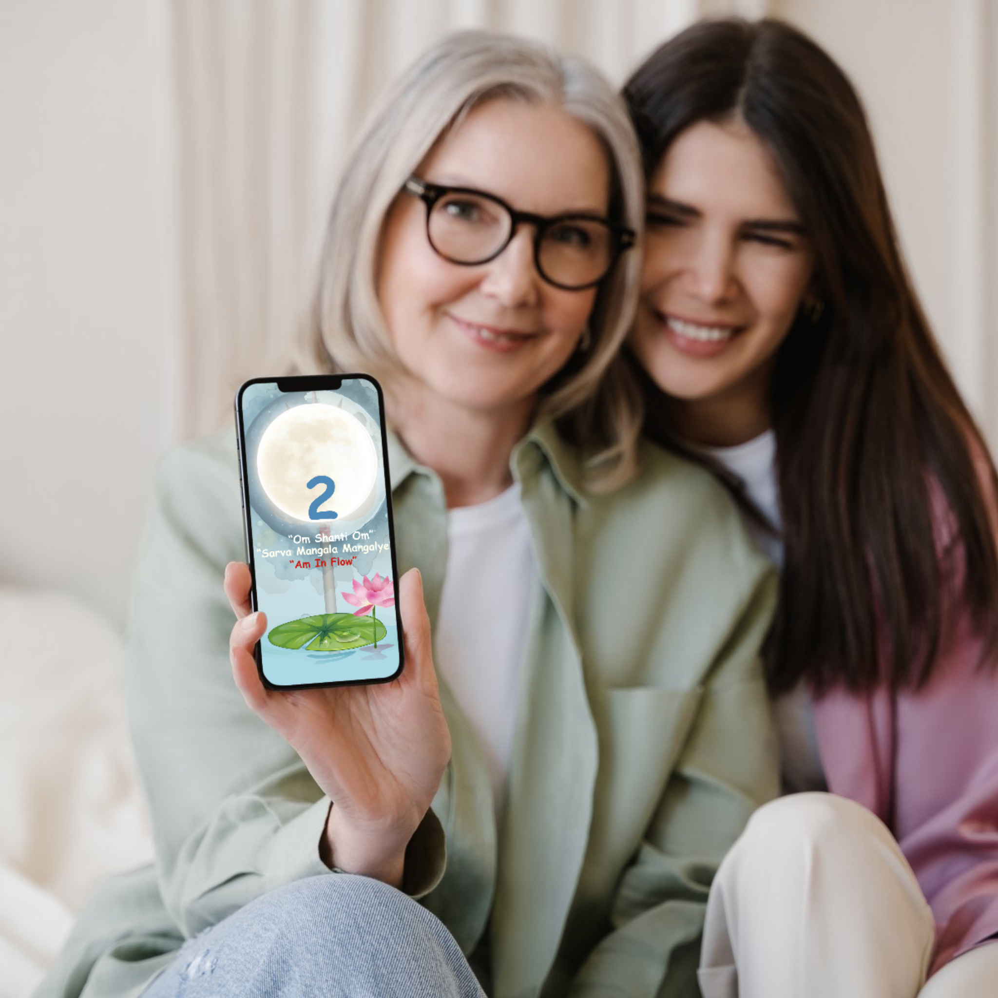 Divine Moon Flow: Mulank 2 Intuition & Abundance Wallpaper