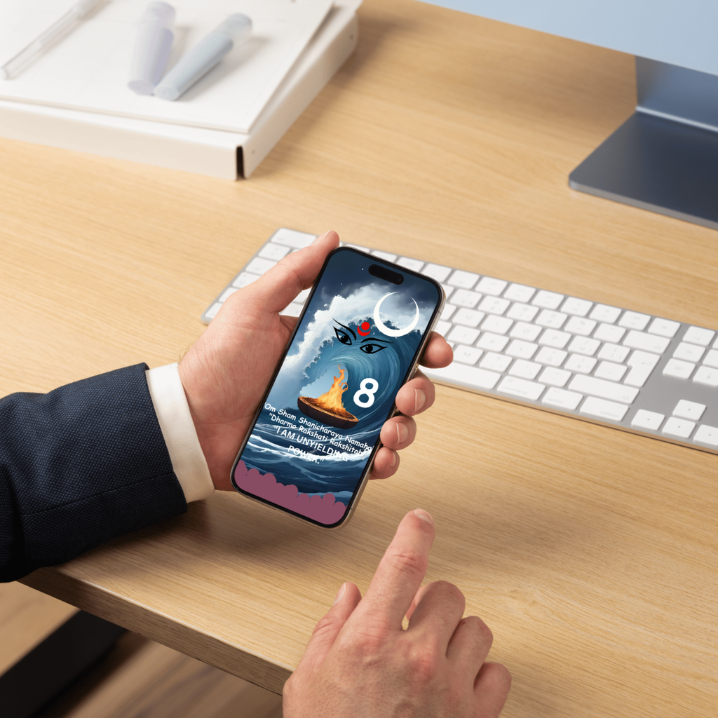 Divine Shani's Strength: Mulank 8 Enduring Wealth & Justice Wallpaper