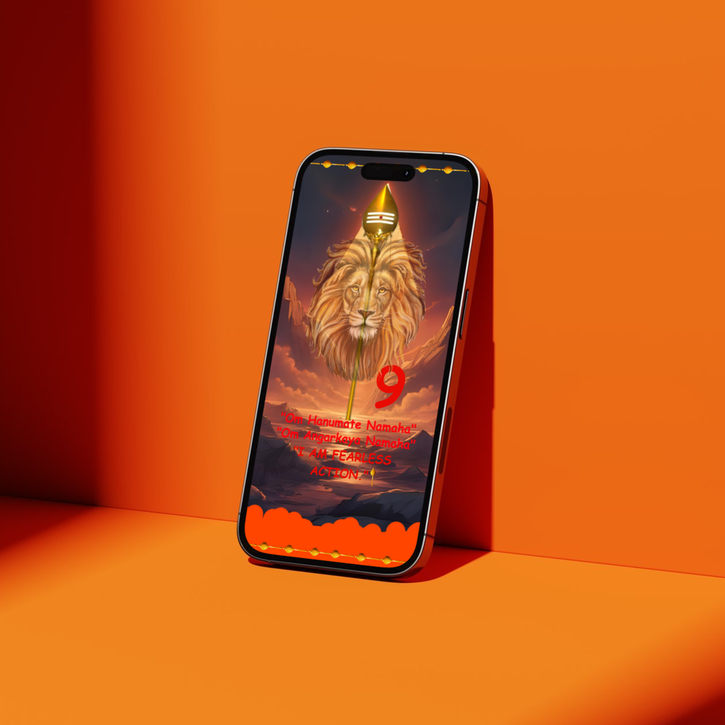 Divine Mars Fire: Mulank 9 Fearless Action & Universal Success Wallpaper