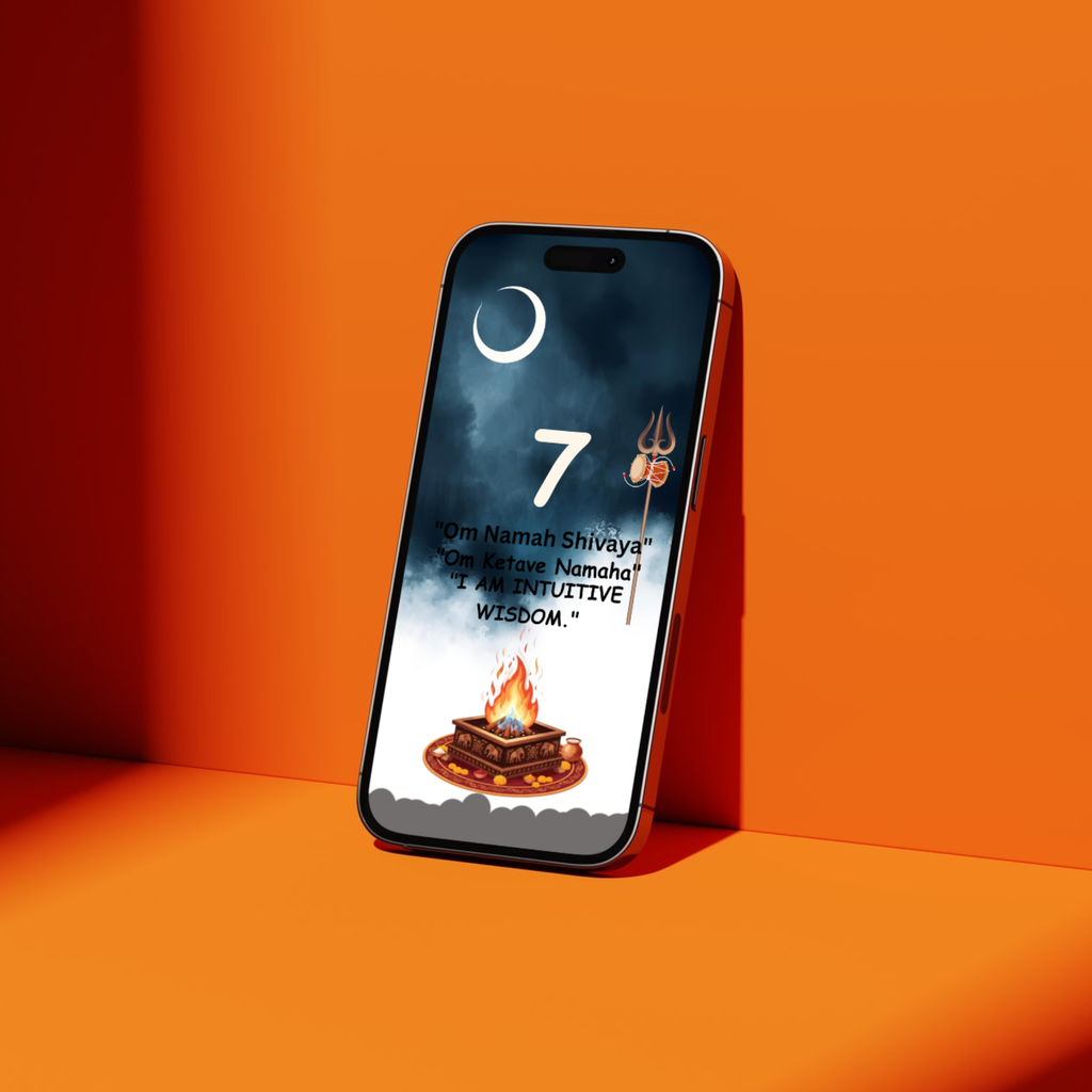 Divine Seeker's Vision: Mulank 7 Intuitive Wisdom & Fortune Wallpaper