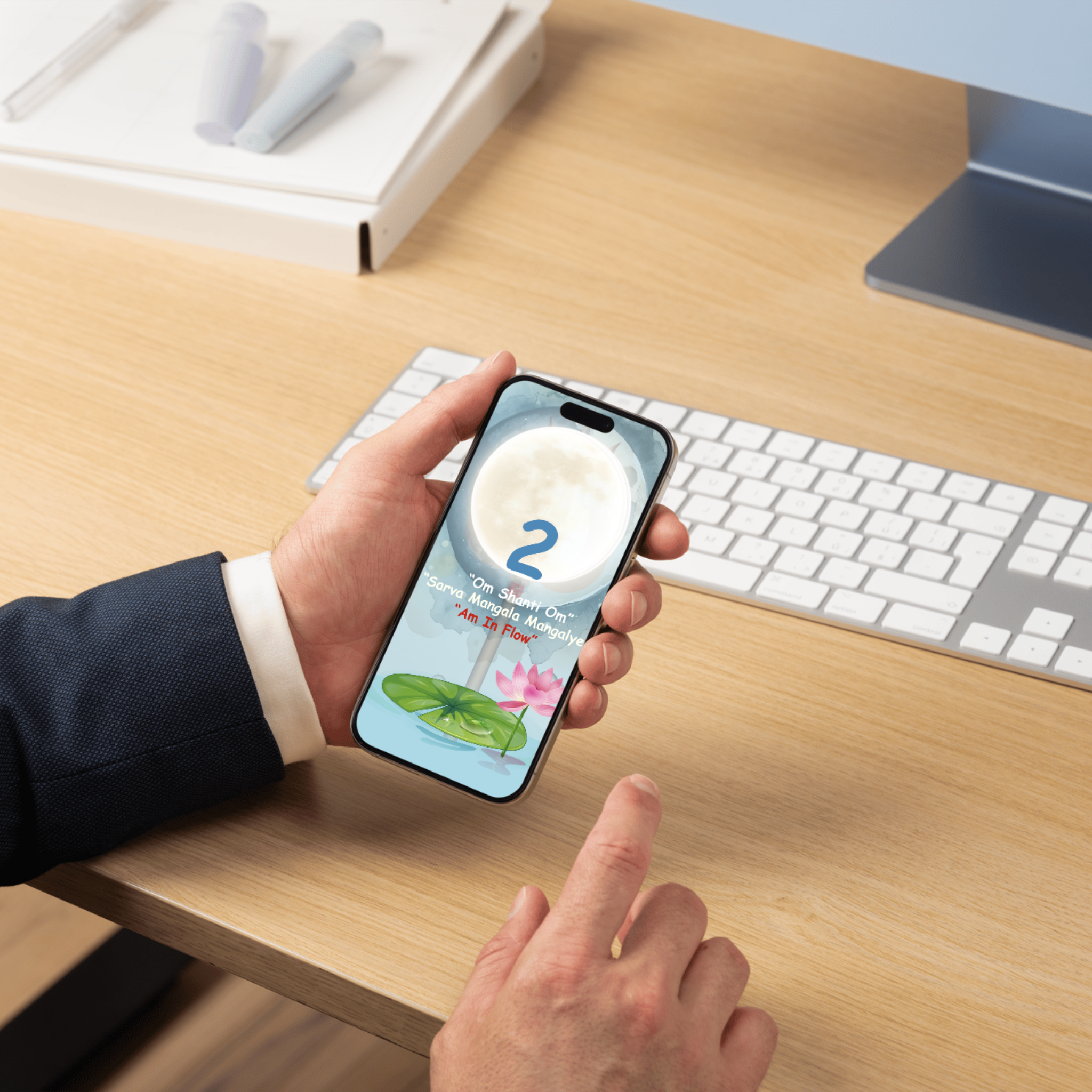 Divine Moon Flow: Mulank 2 Intuition & Abundance Wallpaper