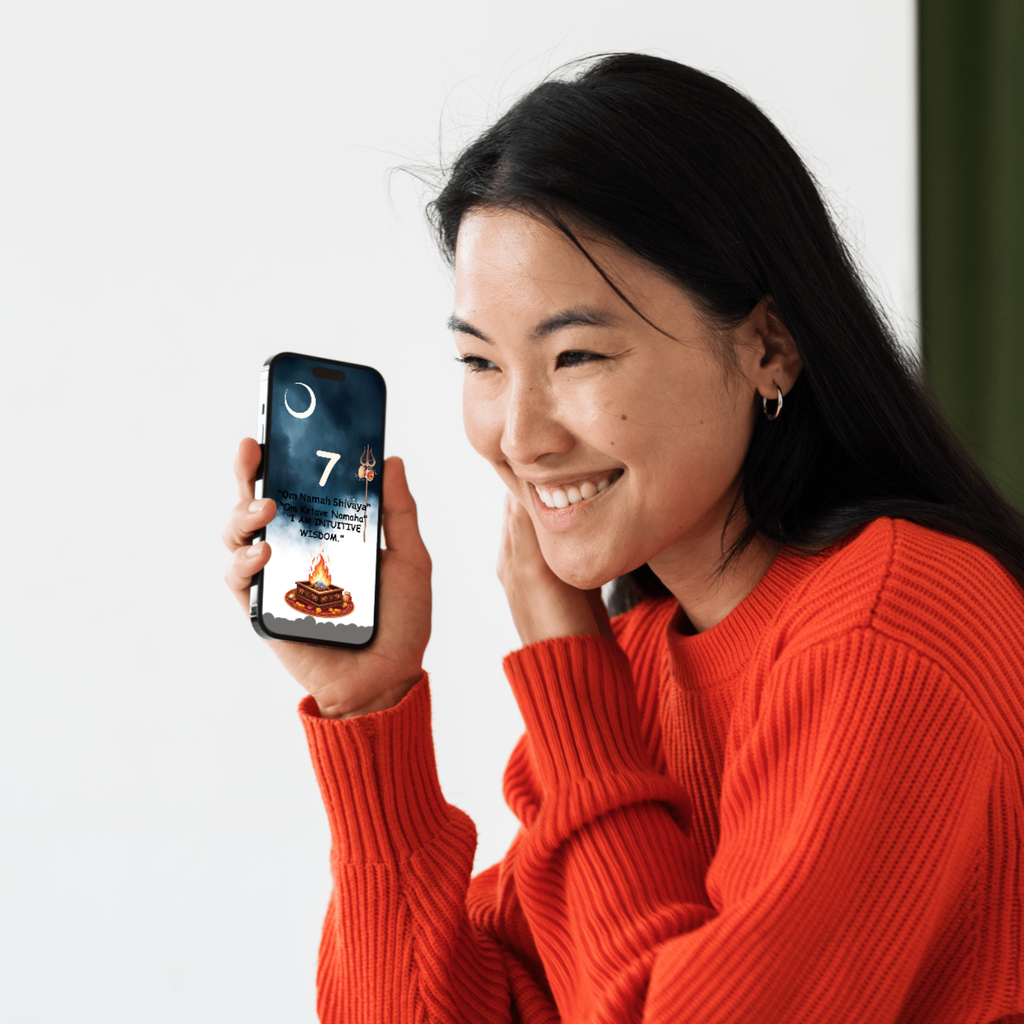 Divine Seeker's Vision: Mulank 7 Intuitive Wisdom & Fortune Wallpaper