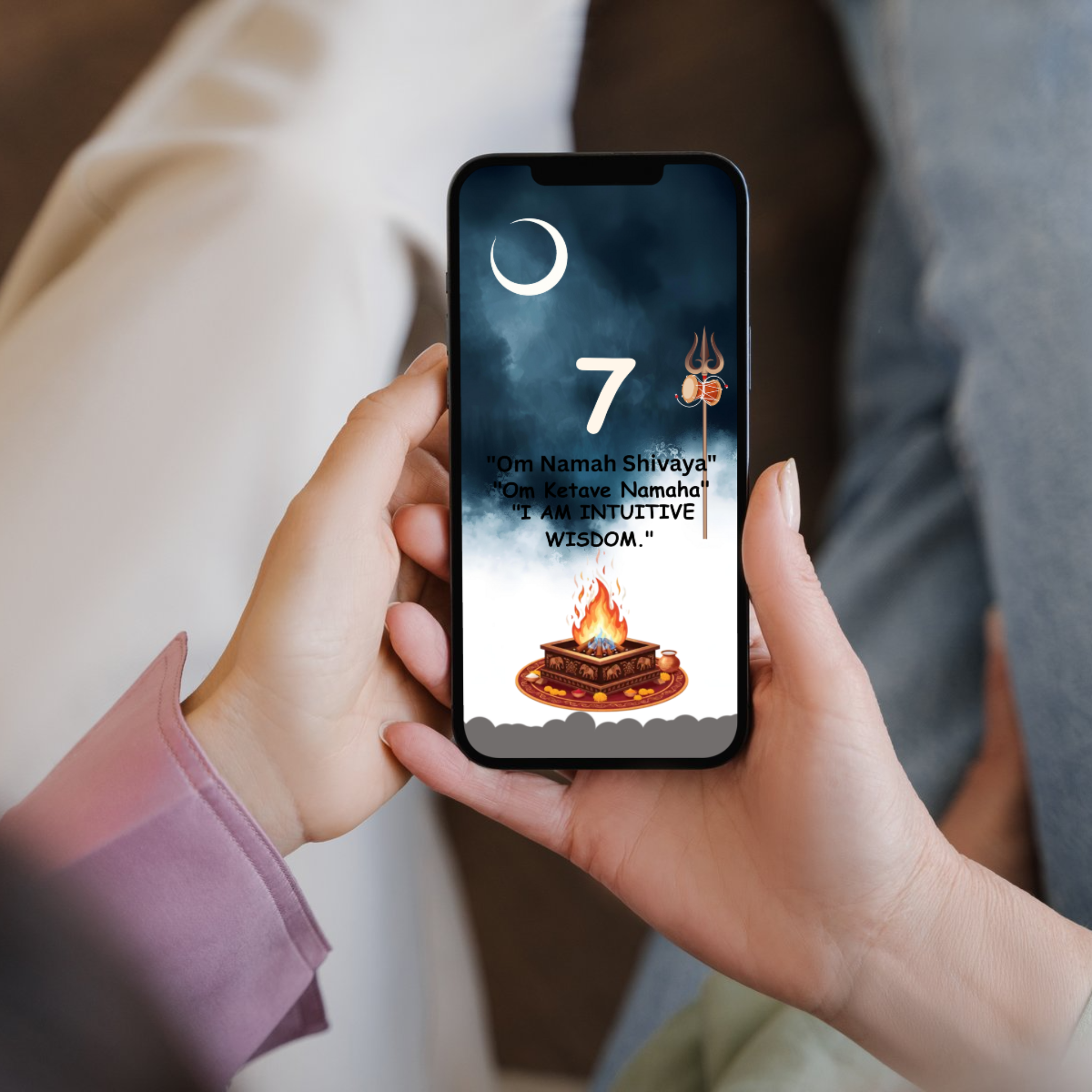 Divine Seeker's Vision: Mulank 7 Intuitive Wisdom & Fortune Wallpaper