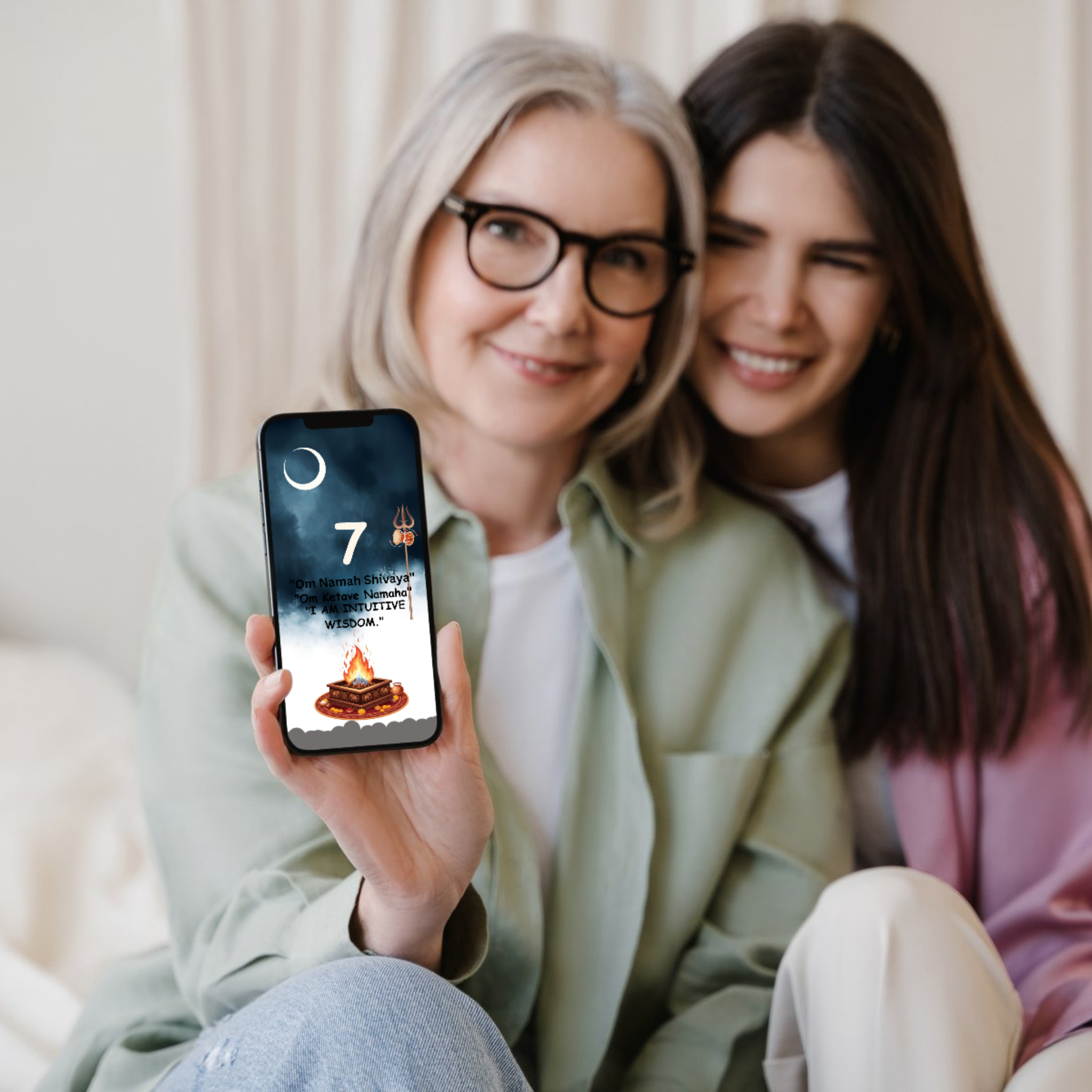 Divine Seeker's Vision: Mulank 7 Intuitive Wisdom & Fortune Wallpaper